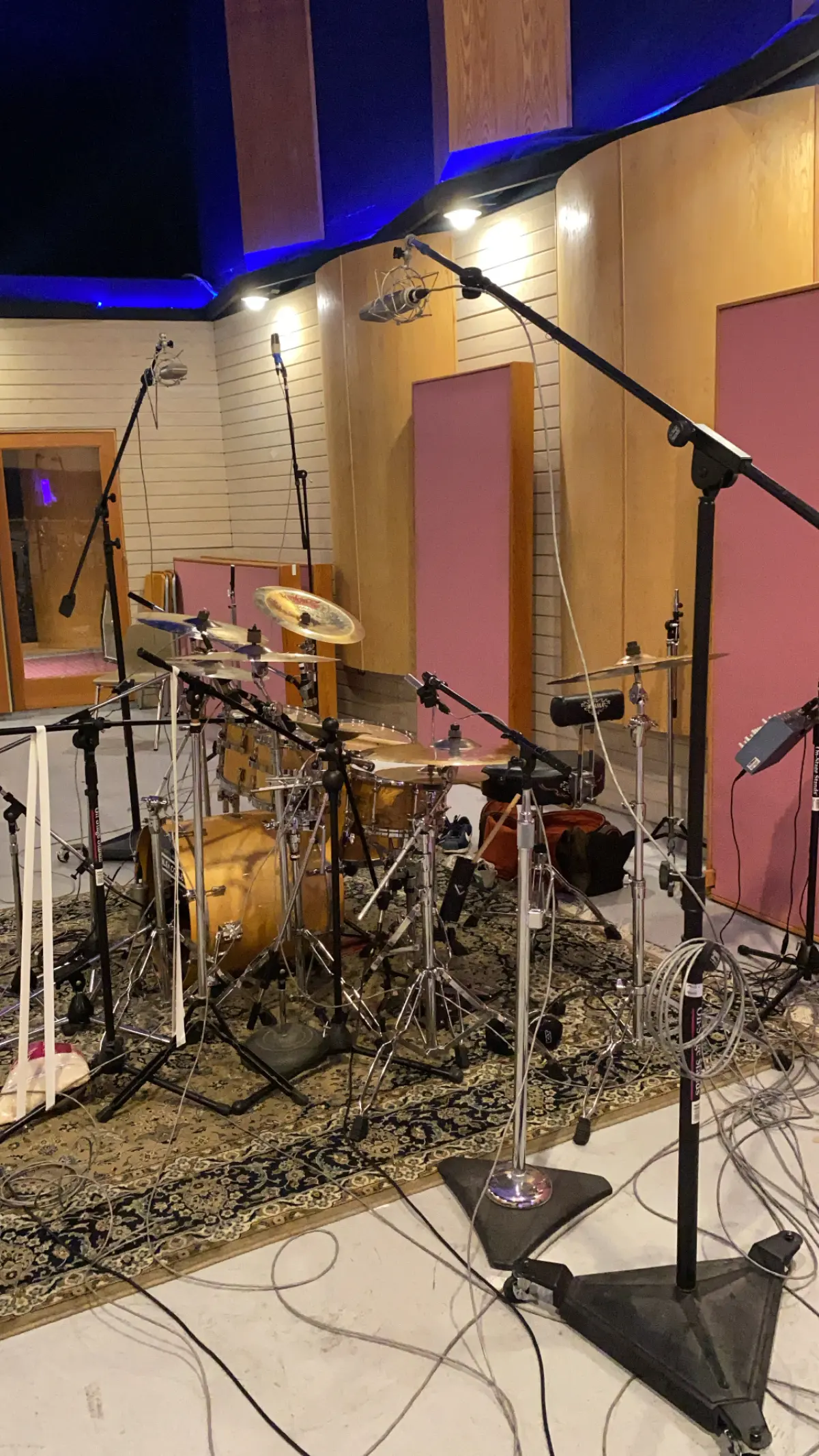 DW Custom Maple drum kit at The Mix Room