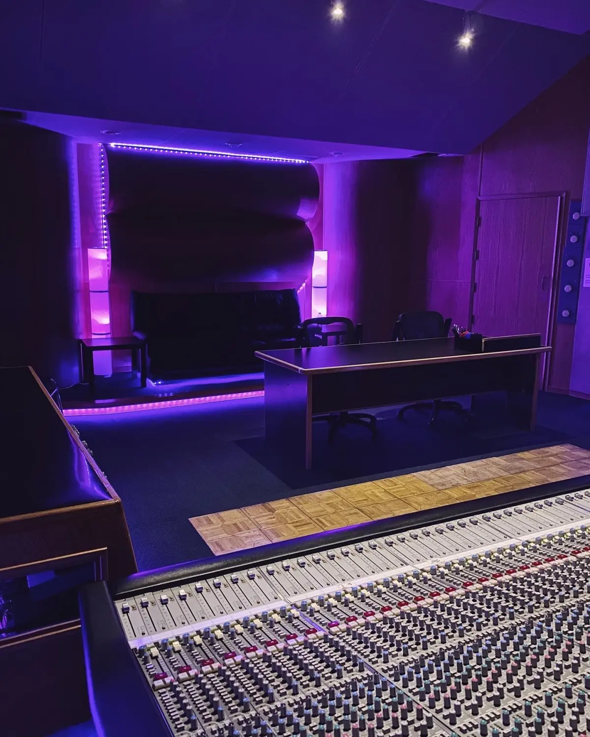 Studio D control room, view toward the back wall