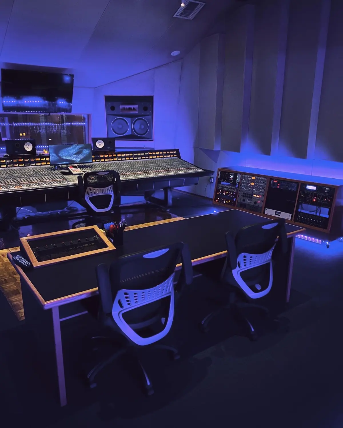 Studio D SSL 4000 G+ console, front view